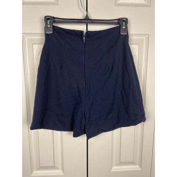 Vintage Moschery Womens Pure Wool Navy Shorts High Waist Size 4 Preppy - Picture 7 of 7